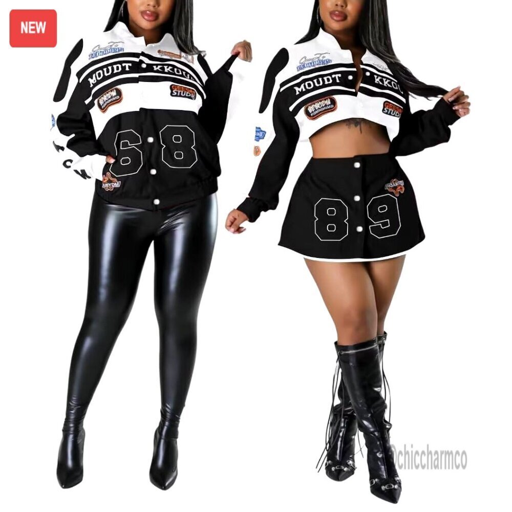 Lightweight Racer Biker Jacket Detachable Motorcycle Varsity Coat